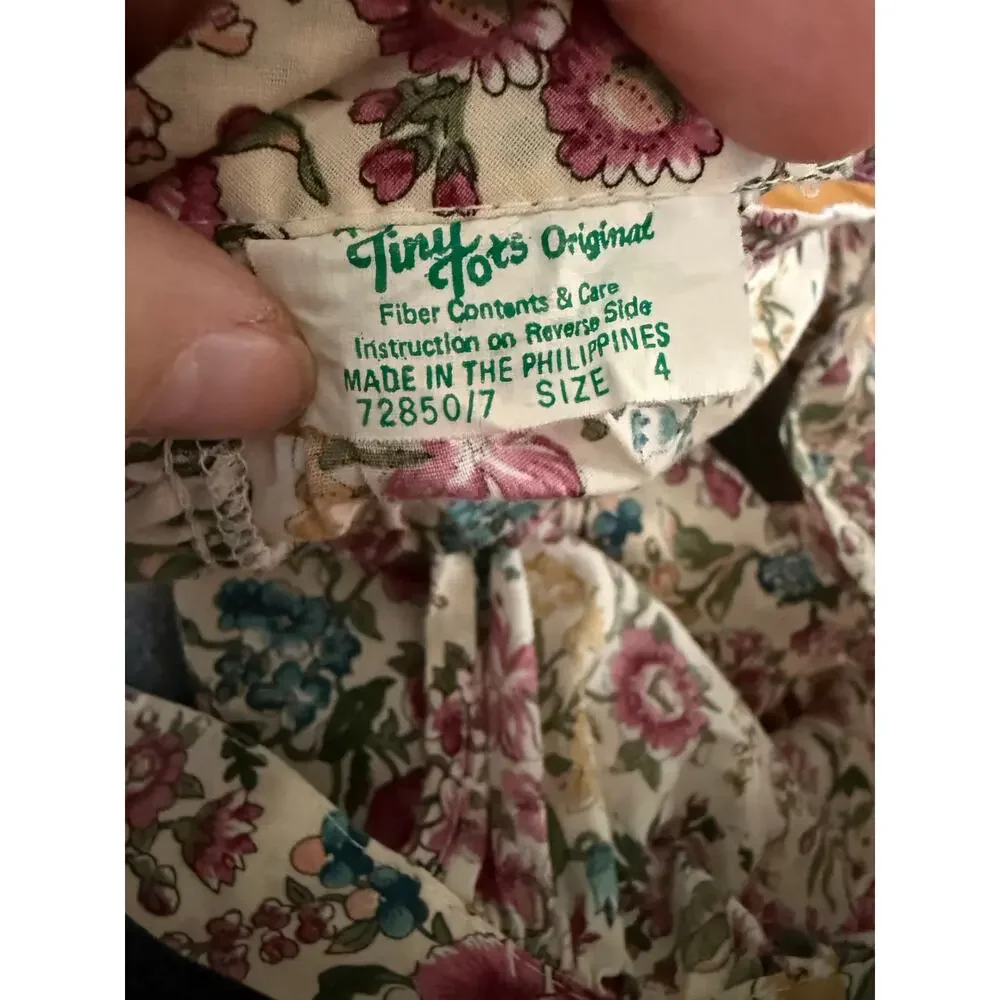 Vintage Tiny Tots two piece‎ floral infant outfit